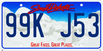 SD license plate 99KJ53