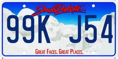 SD license plate 99KJ54