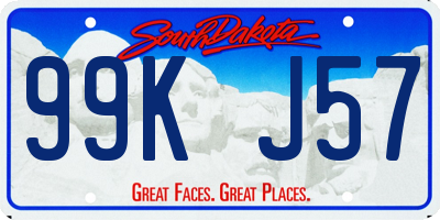 SD license plate 99KJ57