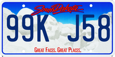 SD license plate 99KJ58