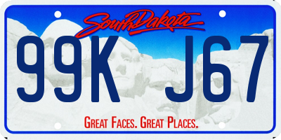 SD license plate 99KJ67