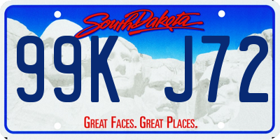 SD license plate 99KJ72