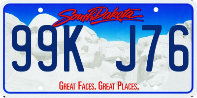 SD license plate 99KJ76