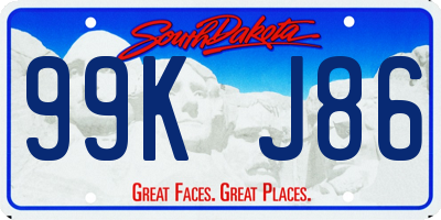 SD license plate 99KJ86