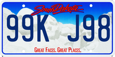 SD license plate 99KJ98