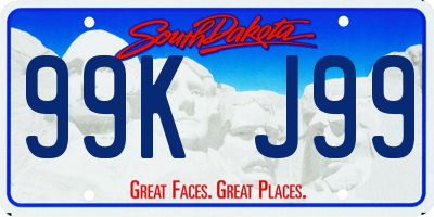 SD license plate 99KJ99