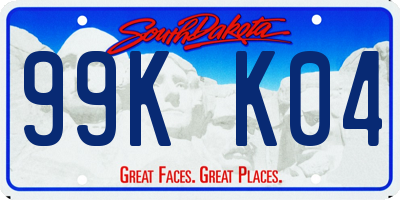 SD license plate 99KK04