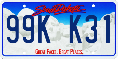 SD license plate 99KK31