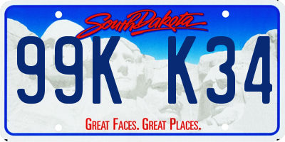 SD license plate 99KK34