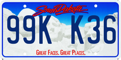 SD license plate 99KK36