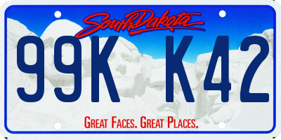 SD license plate 99KK42