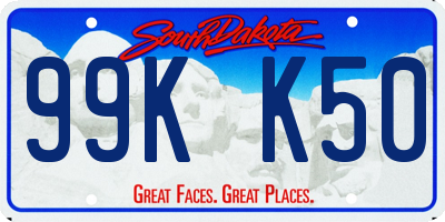 SD license plate 99KK50