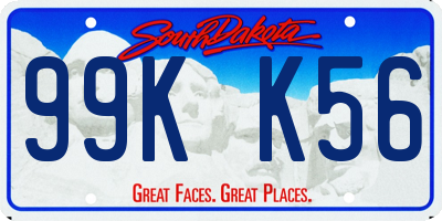 SD license plate 99KK56