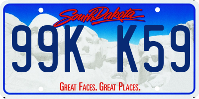 SD license plate 99KK59