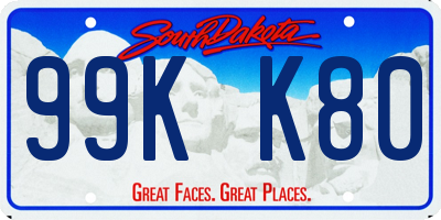 SD license plate 99KK80