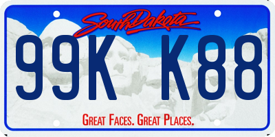 SD license plate 99KK88