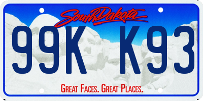 SD license plate 99KK93