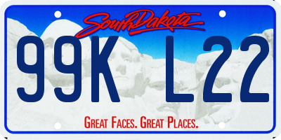 SD license plate 99KL22