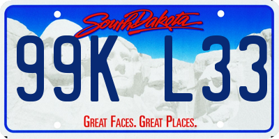 SD license plate 99KL33