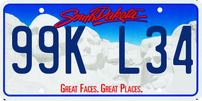 SD license plate 99KL34