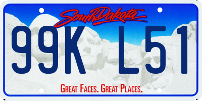 SD license plate 99KL51