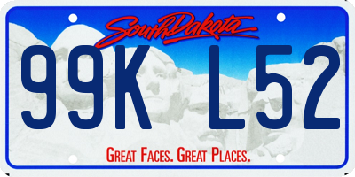 SD license plate 99KL52