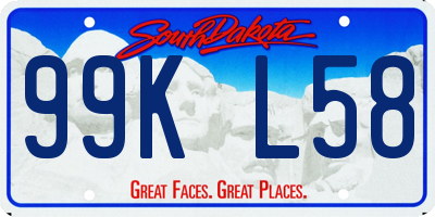 SD license plate 99KL58