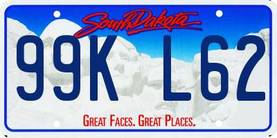 SD license plate 99KL62