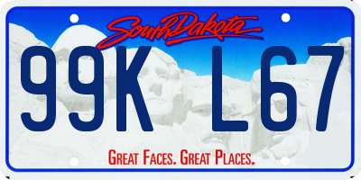 SD license plate 99KL67