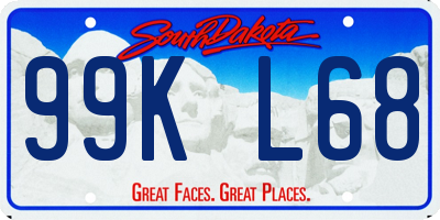SD license plate 99KL68
