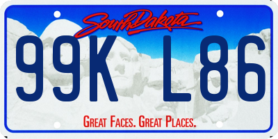 SD license plate 99KL86