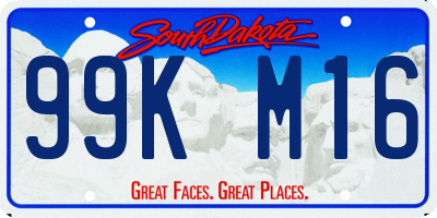 SD license plate 99KM16