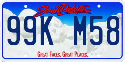 SD license plate 99KM58