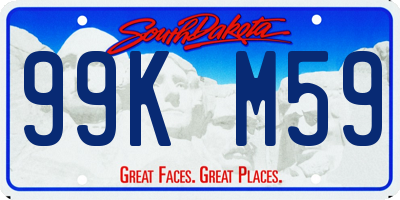 SD license plate 99KM59