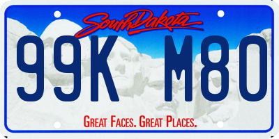 SD license plate 99KM80