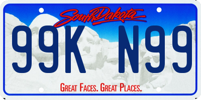 SD license plate 99KN99