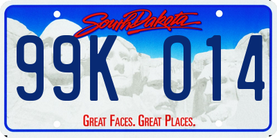 SD license plate 99KO14