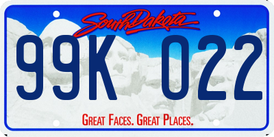 SD license plate 99KO22