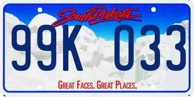 SD license plate 99KO33