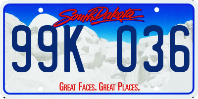 SD license plate 99KO36