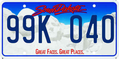 SD license plate 99KO40