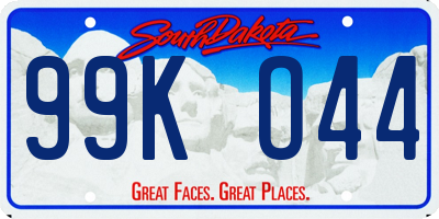 SD license plate 99KO44