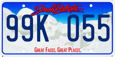 SD license plate 99KO55