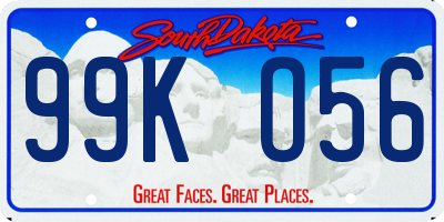 SD license plate 99KO56