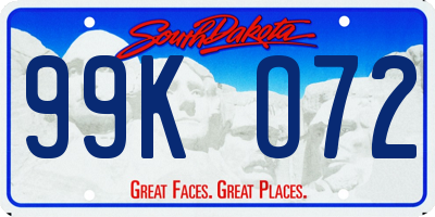 SD license plate 99KO72