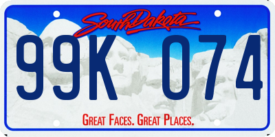 SD license plate 99KO74