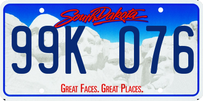SD license plate 99KO76