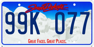 SD license plate 99KO77
