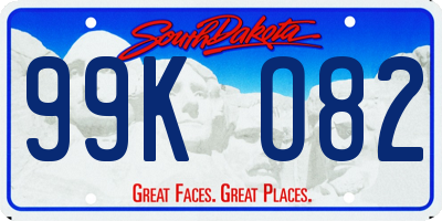 SD license plate 99KO82