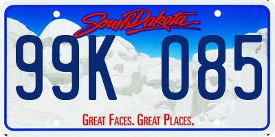 SD license plate 99KO85